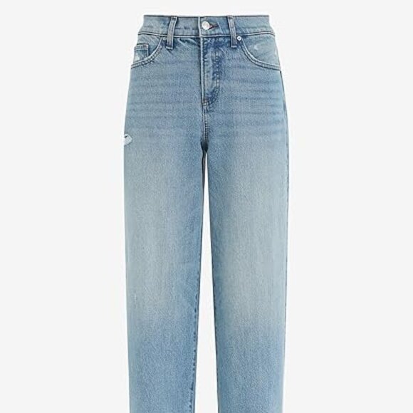 EXPRESS Women's High Waisted Light Wash Wide Leg Ankle Jeans - Picture 1 of 5